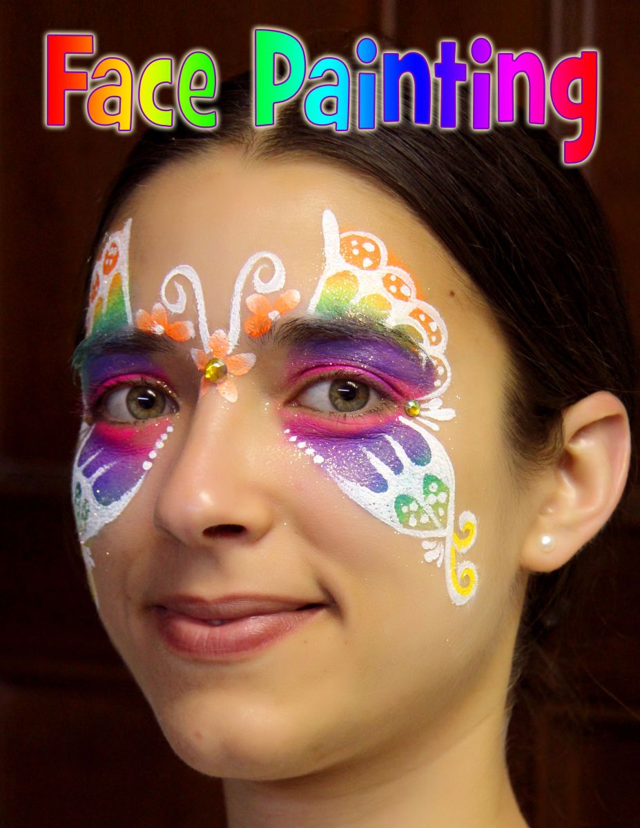 Face Painting - Rainbow Lace Butterfly