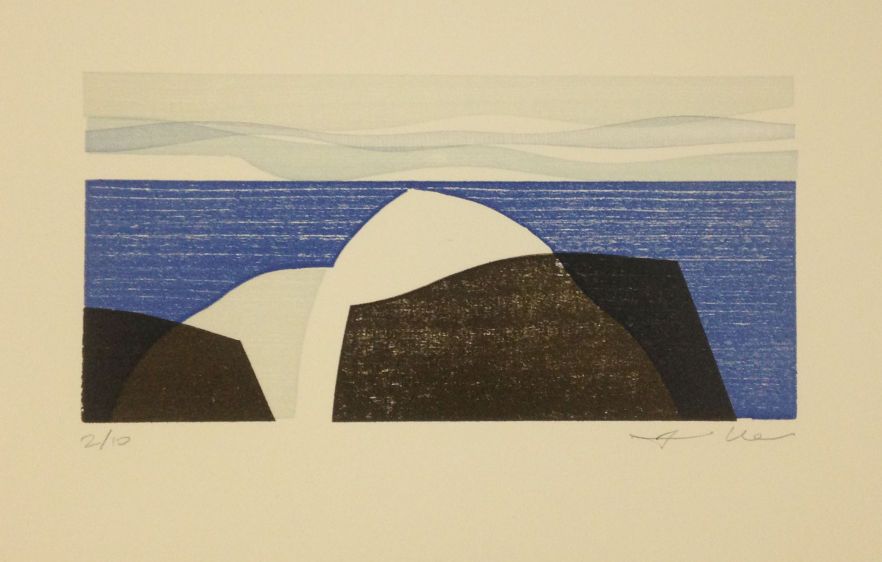 Woodcut, 5' x10", 2015 Dark Rocks