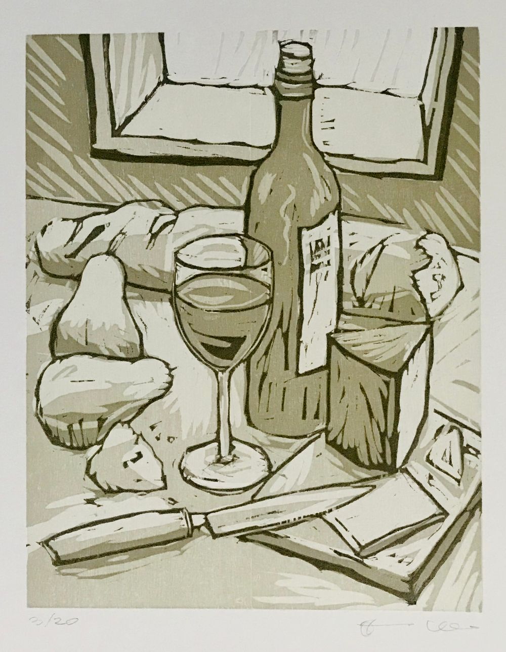 Woodcut, 14" x 11", 2018 Still Life