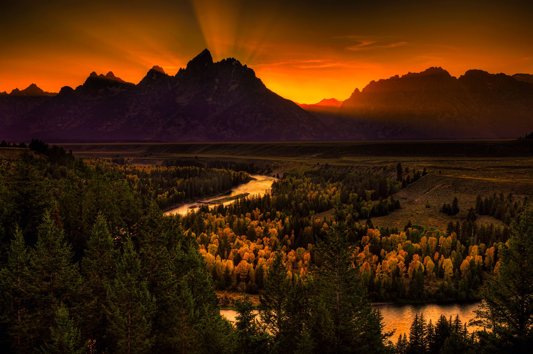 Sunset, Grand Tetons, Wyoming