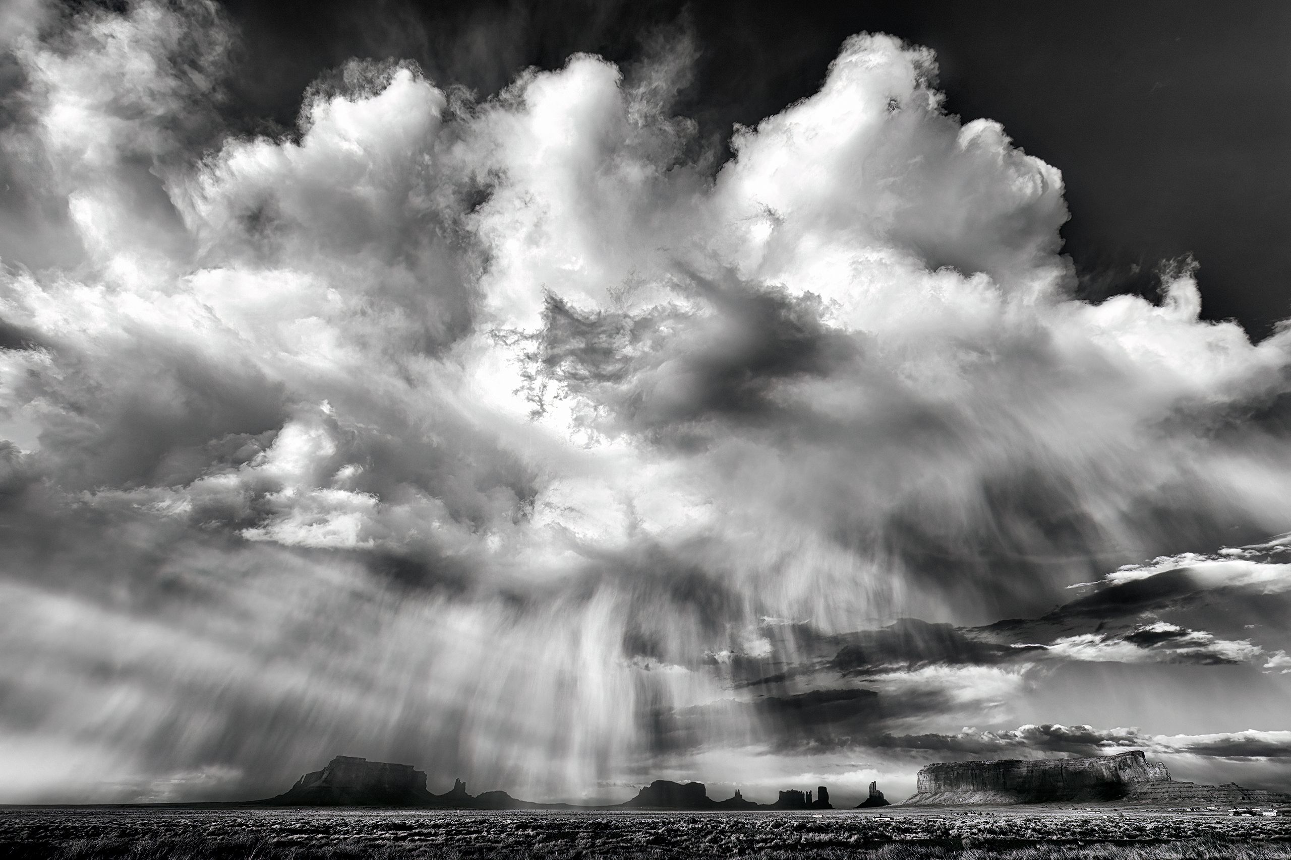 Monsoon Cloudburst , Monument Valley Navajo Tribal Park.