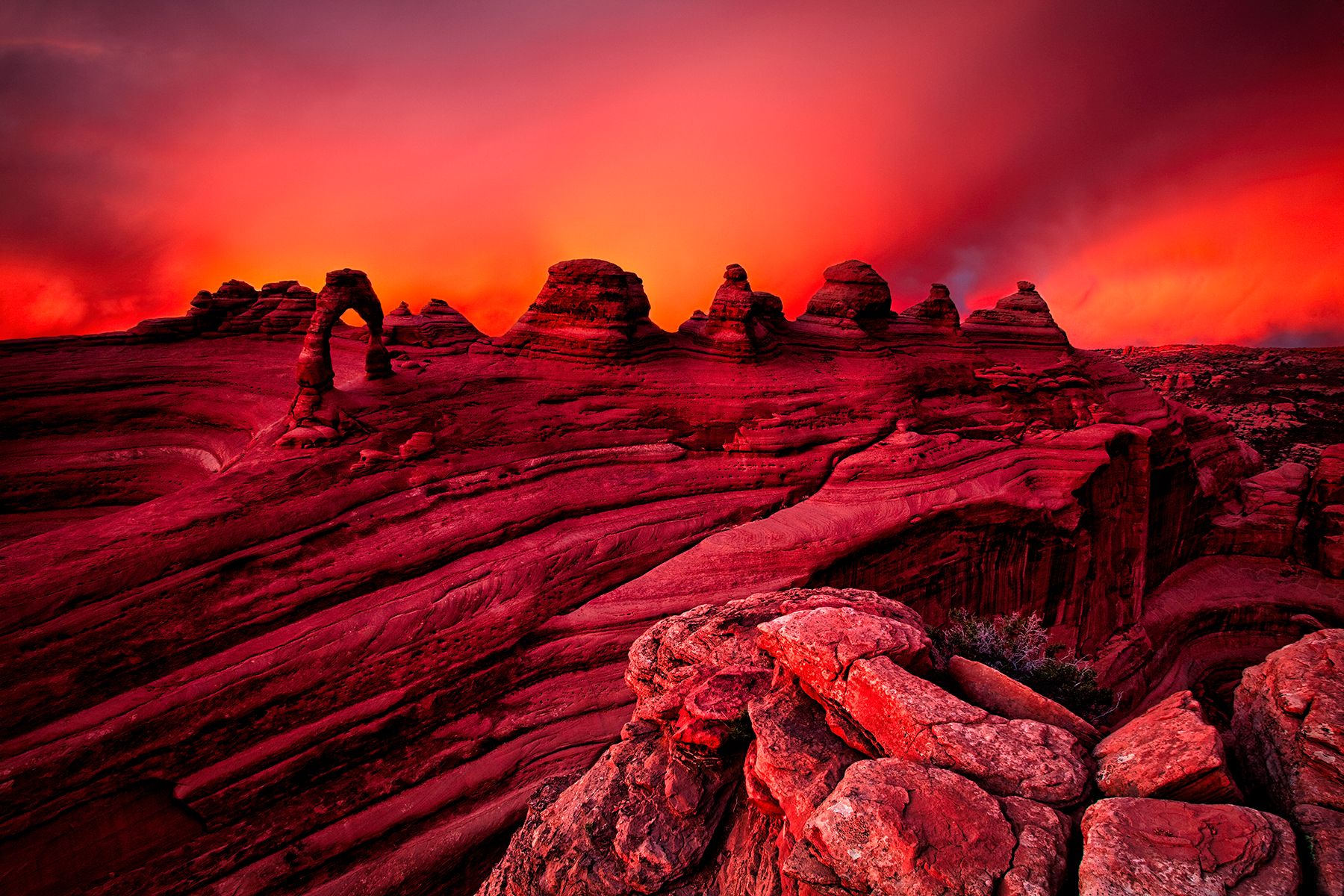 Sunset, Delicate Arch, Arches National Park, Utah