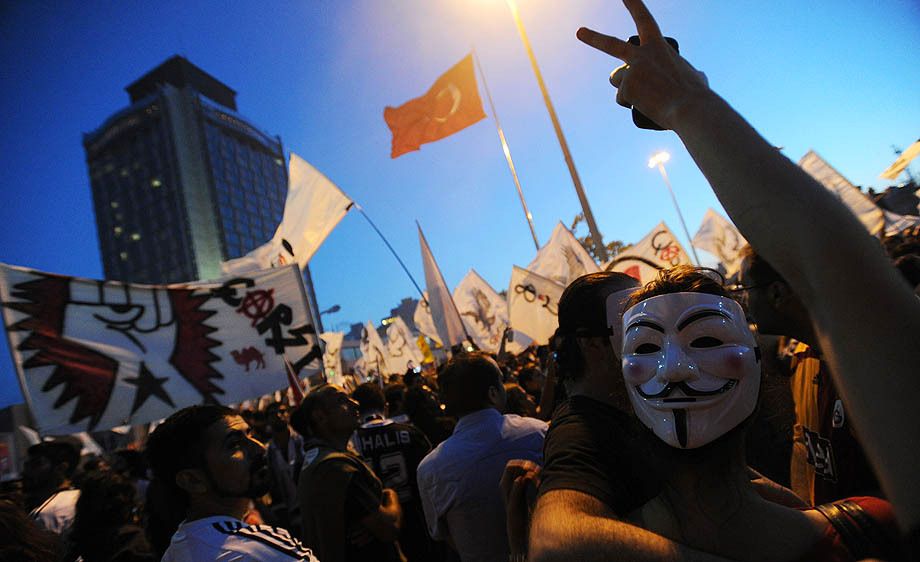 Turkish protesters celebrate in Taksim Square and at barricades