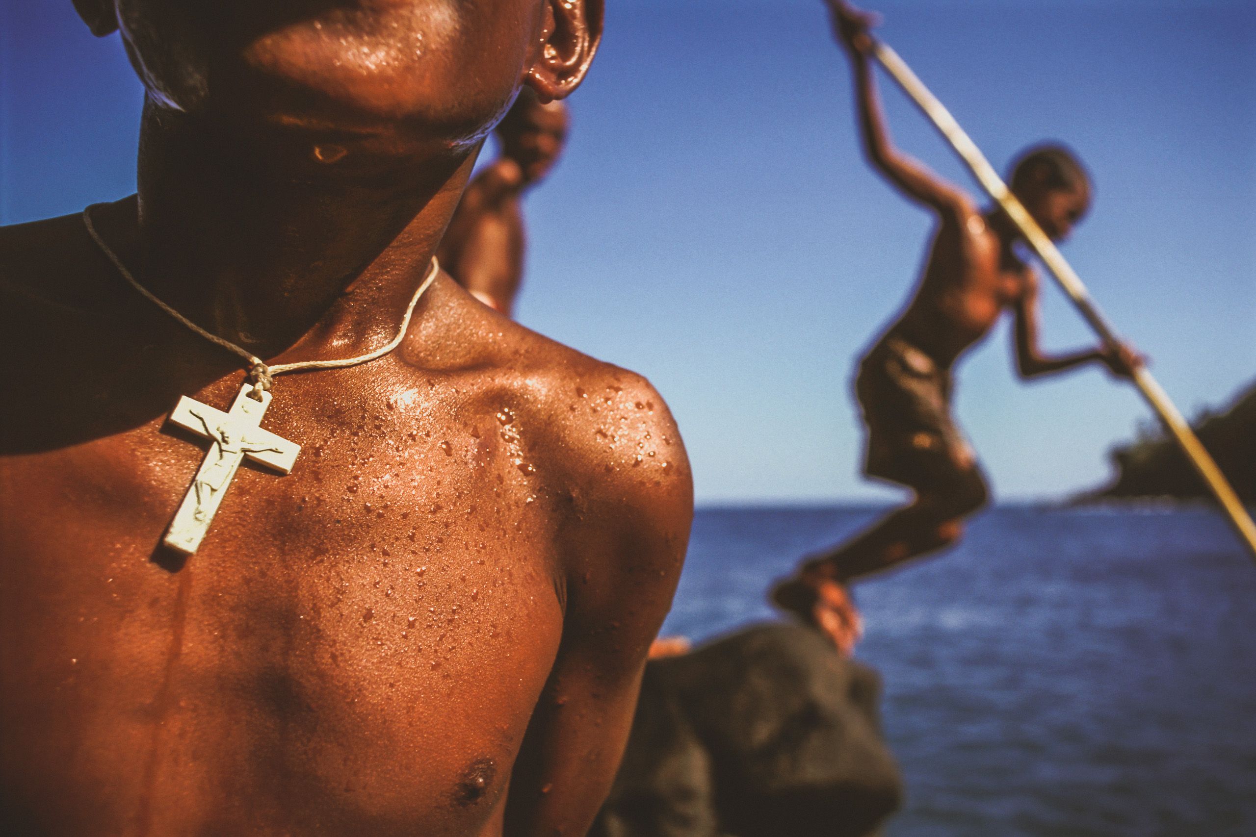 Young boys in Lamalera practice harpooning with floating coconuts and dream of becoming "lama-fa", or harpooners. whaling.indonesia_41.jpg