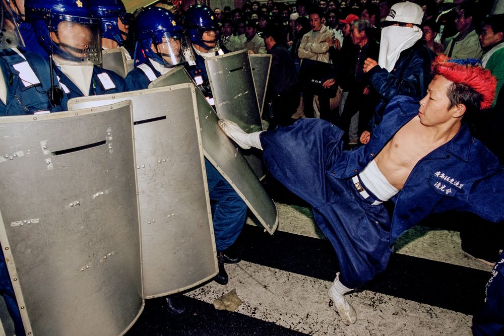 Biker gang riot. Hiroshima, Japan Biker gang riot. Hiroshima, Japan