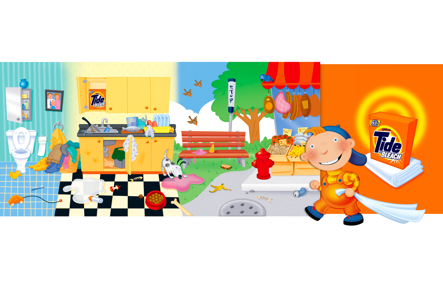 Advertising Illustration | Die-Cut for TIDE campaign, Proctor & Gamble