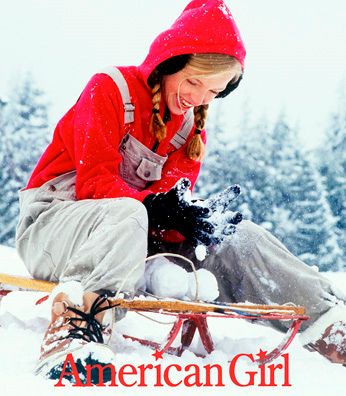 American Girl, Winter, Sled, Smiles, Girl, Snow American Girl Girl on Sled