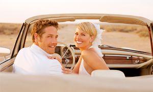Bride, Groom, Engagement, Wedding, Car, Desert, Wedding Photographer Wedding Send Off - Wedding Photographer In NYC