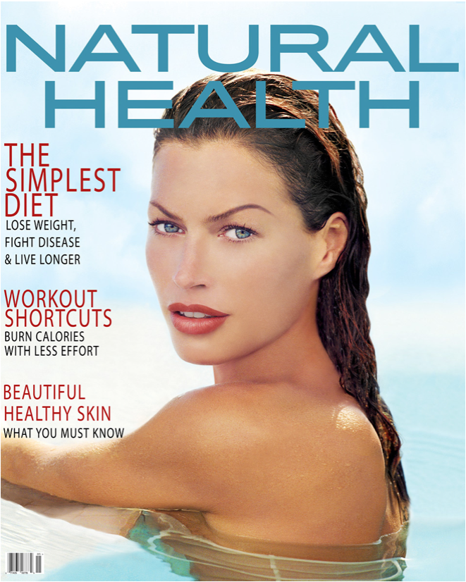 Girl in Pool, Natural Health Magazine, Magazine Cover, Nude, Pool Girl in Pool Natural Health Magazine Cover