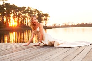 Florida, Bride, Pier, Lake, Wedding, Wedding Photographer Florida Bride on Pier - Wedding Photographer In NYC