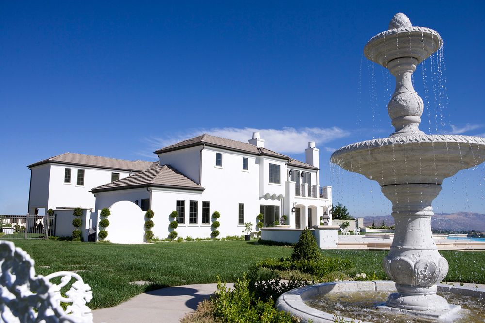 Luxury House, Mansion, Calabasas, Greek Villa, Blue Sky, White House Calabasas Luxury Mansion