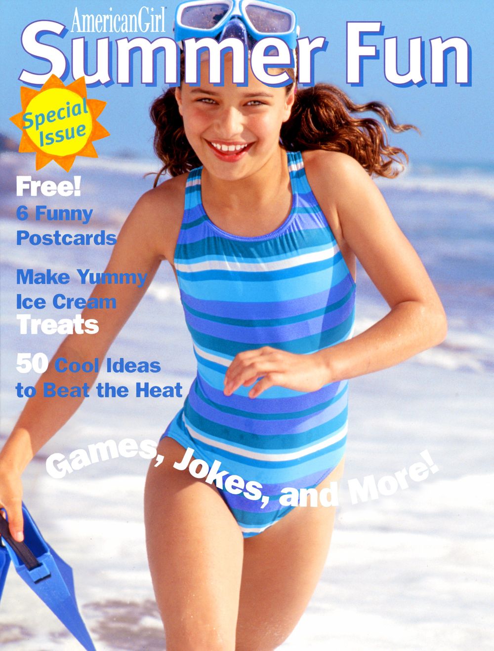 American Girl Magazine, Magazine Cover, Swimsuit, Beach, Florida American Girl Summer Fun Magazine Cover