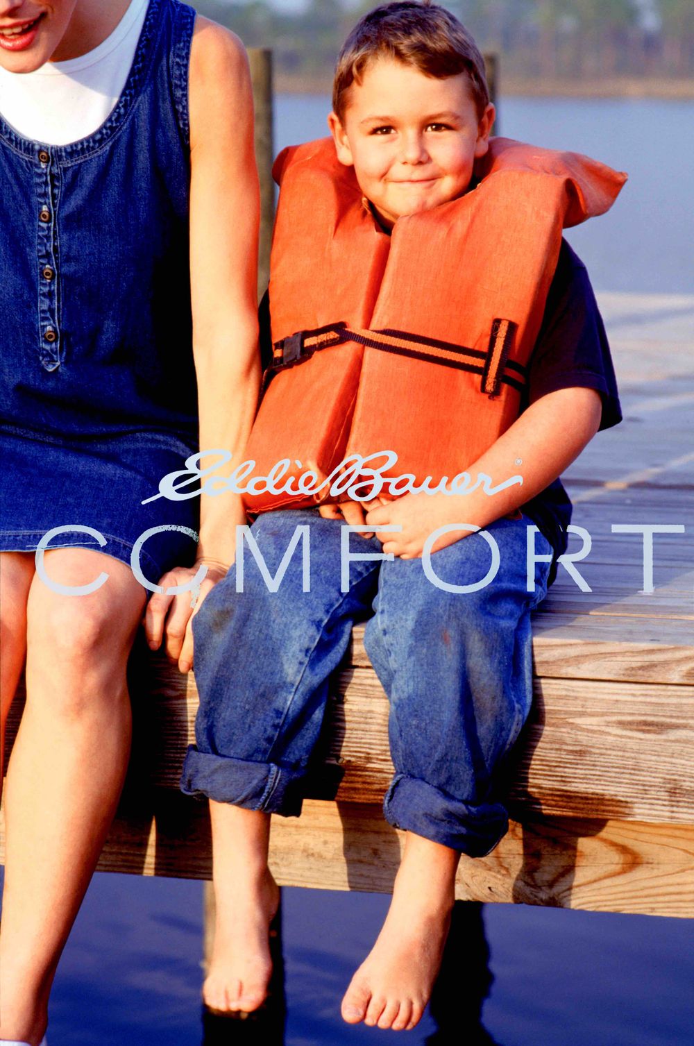 Eddie Bauer, Life vest, Boy, Kid, Dock, Pier, Lake, Florida Eddie Bauer Comfort