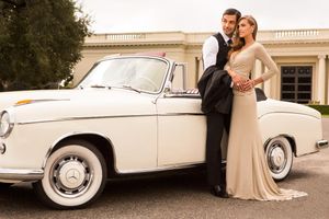 Huntington Library, Wedding, Couple, Bride, Groom, Car, Wedding Photographer Huntington Library Wedding - Event Photographer Los Angeles