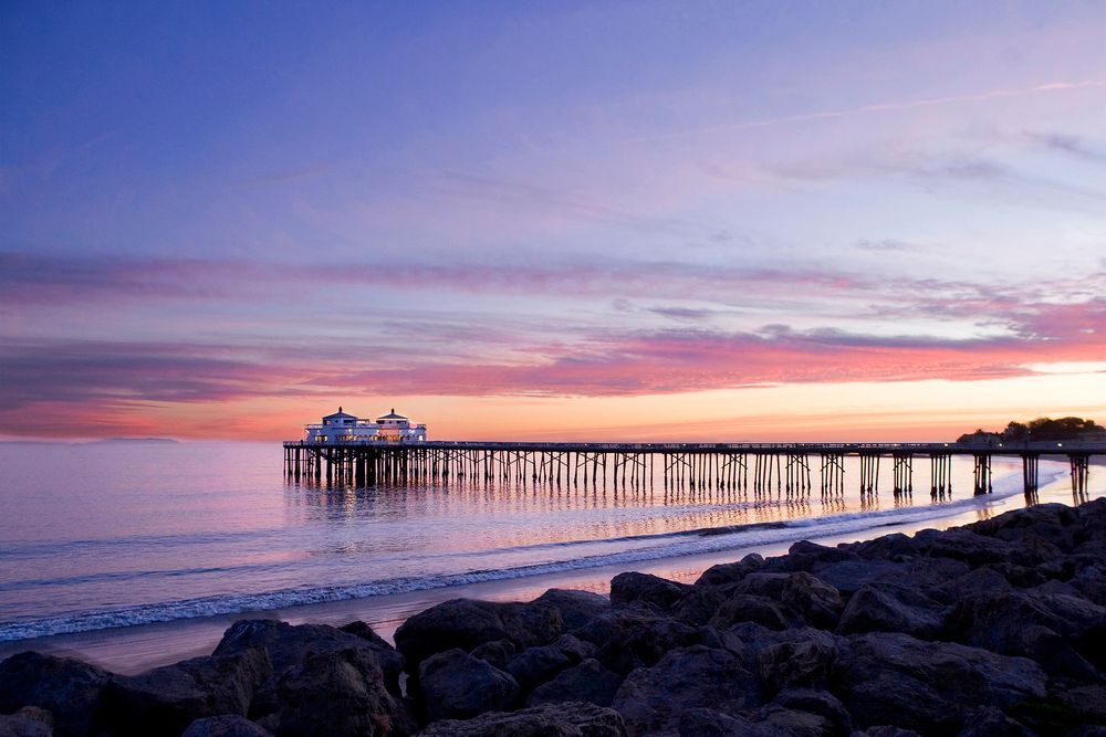 Pier, Ocean, Malibu, Sunset, Beauty, Landscape, Malibu Pier, Skyscape Pier in Malibu at Sunset