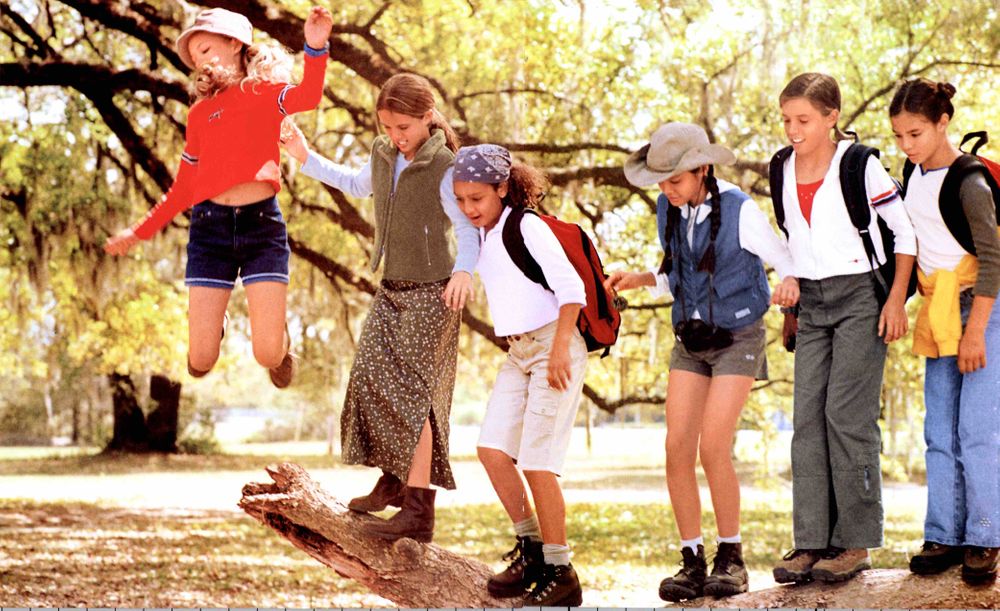 American Girl, Girls, Jumping, Fun, Fall, Friends American Girl Girls in Line