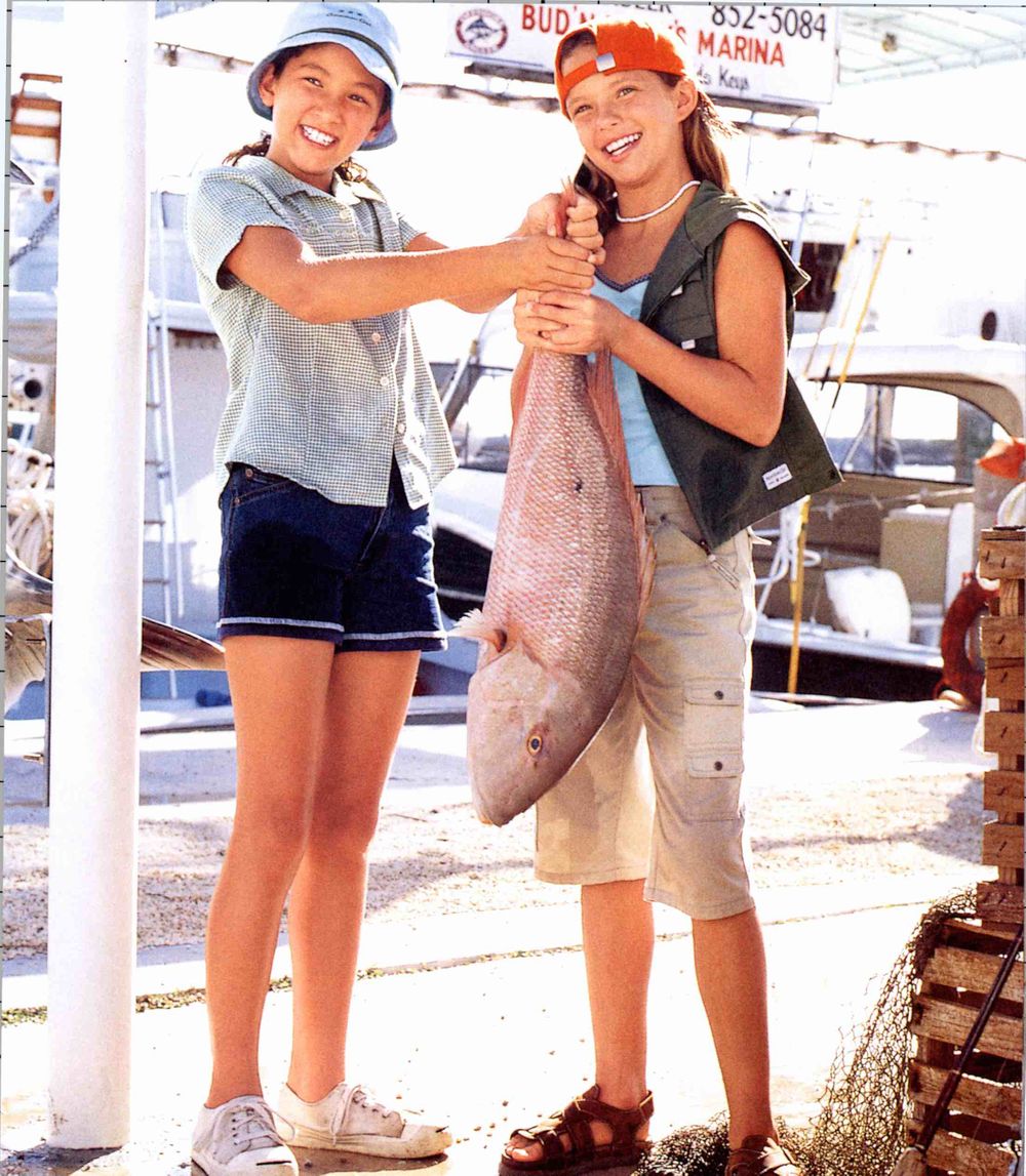 Girls with Fish, Dock, Pier, Girls, Fishing, FLorida American Girl Girls with Fish