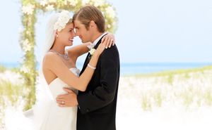 Florida, Wedding, Couple, Bride, Groom, Beach, Altar, Wedding Photographer Florida Beach Wedding - Bat Mitzvah Photographer Los Angeles