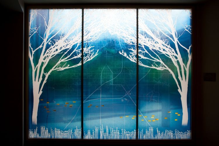 Art Glass by Sarah Hall, Toronto Western Theological Seminary - Mulder Chapel Renovation . Holland, MI . 2011 - 2011 AIA Grand Valley Design Award for Unbuilt Architecture - Art Glass by Sarah Hall, Toronto