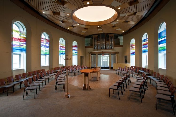 Western Theological Seminary - Mulder Chapel Renovation . Holland, MI . 2011 - 2011 AIA Grand Valley Design Award for Unbuilt Architecture - Art Glass by Sarah Hall, Toronto