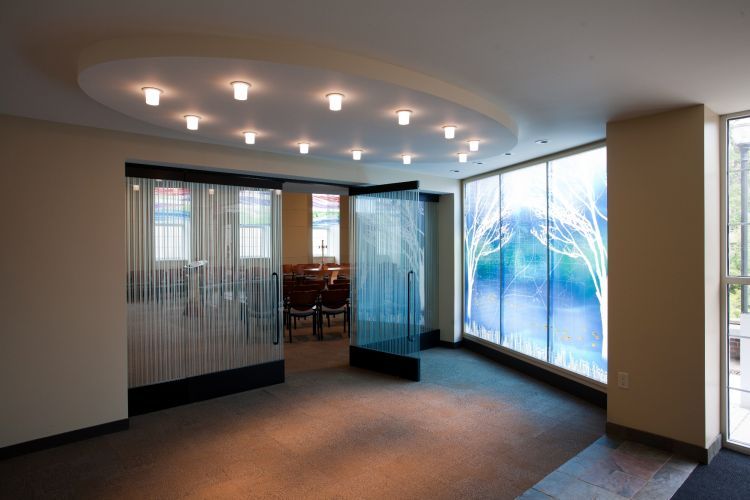 Western Theological Seminary - Mulder Chapel Renovation . Holland, MI . 2011 - 2011 AIA Grand Valley Design Award for Unbuilt Architecture - Art Glass by Sarah Hall, Toronto