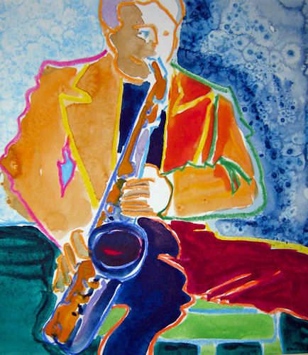 #1428 "Sax Player"  SOLD