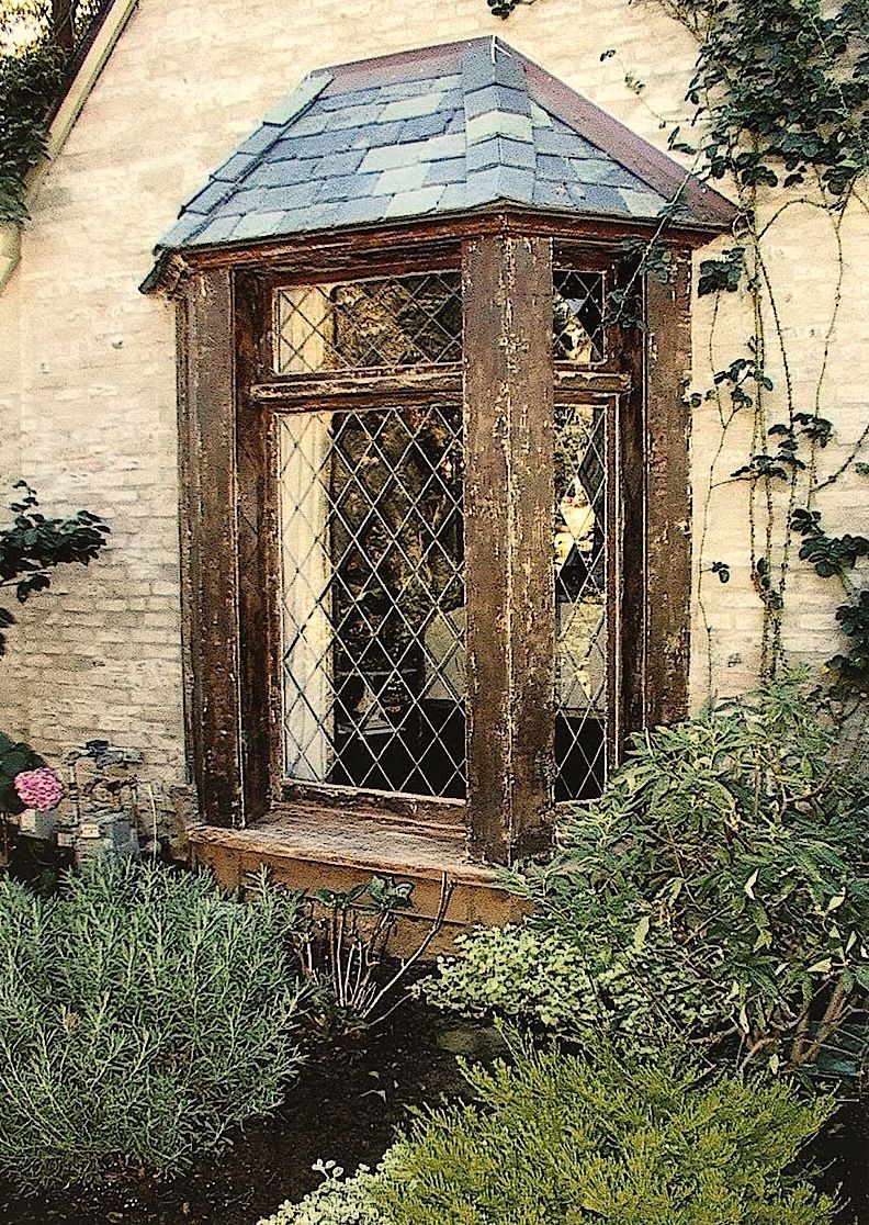 Antique Painted Window SillsRustic Window Treatment