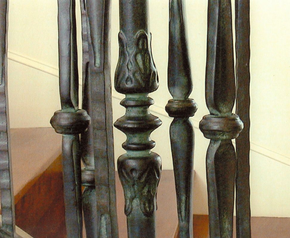 Painted Bronze  Railing w/ verde patina