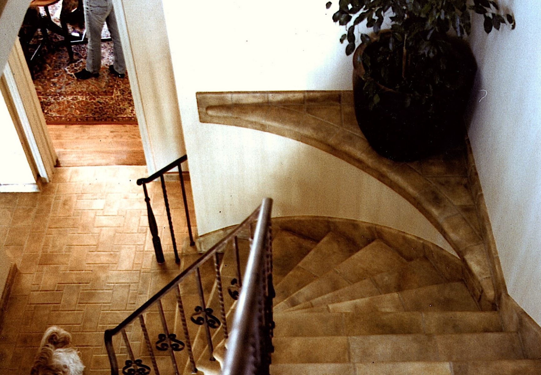 Faux Painted StairsPaint and Glaze over Concrete