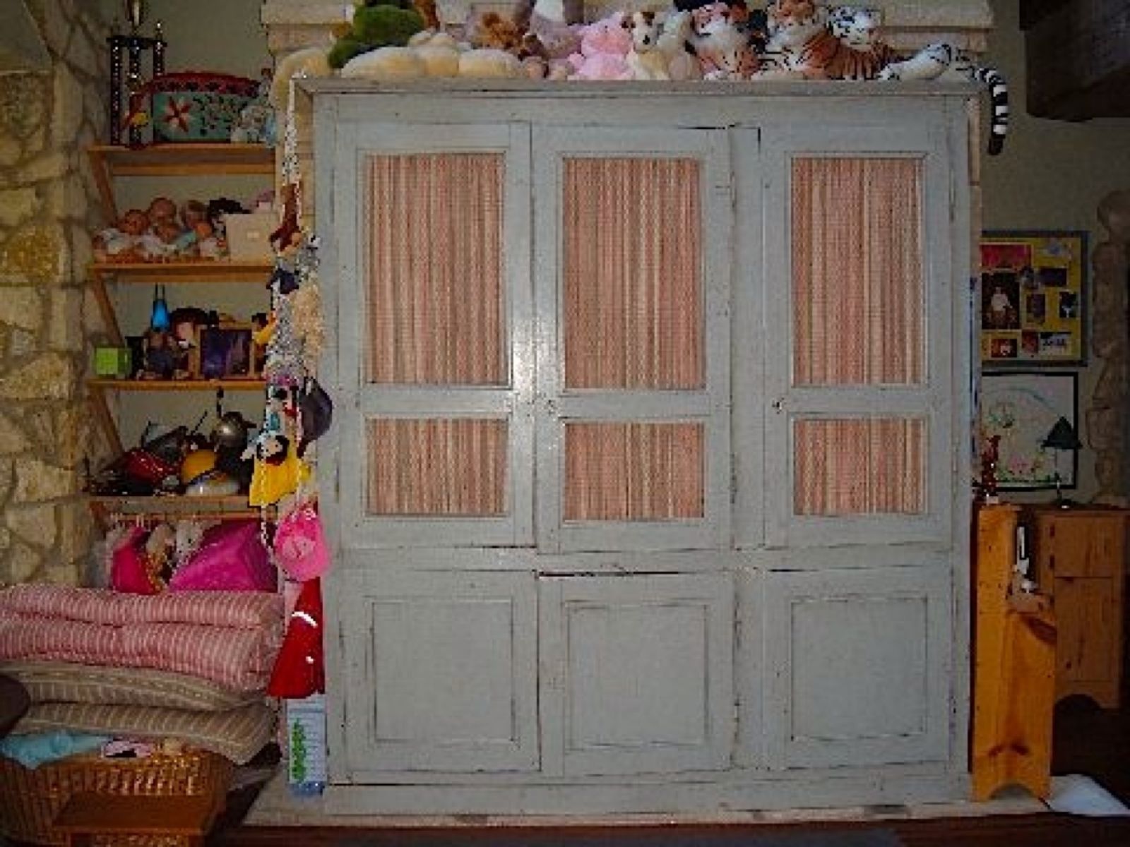 Antique Armoire French Blue Paint