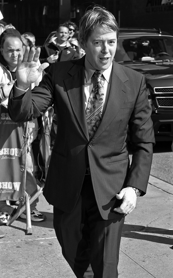 Matthew Broderick attending the Letterman Late Show, New York, April 2008 Matthew Broderick