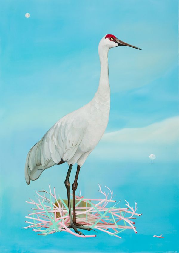 oil on canvas 28 x 20 in / 71.12 x 50.8 cm Crane #2