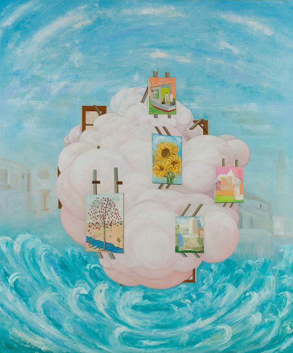 Dream Cloud Retrospective #2, 2020, oil on linen, 72 x 60 1/4 in / 182.88 x 153.04 cm Dream Cloud Retrospective #2