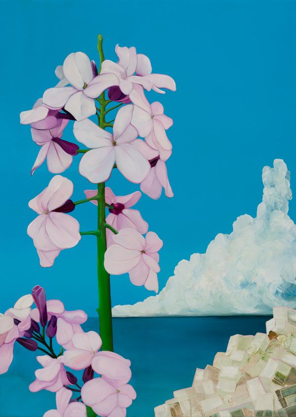 oil on canvas 28 x 20 in / 71.12 x 50.8 cm Pink Blossom