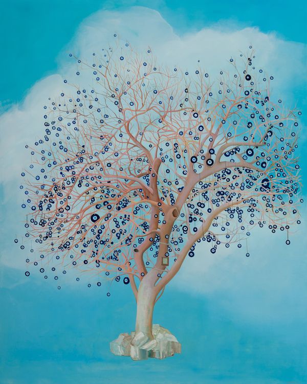 oil on linen 45 x 36 in 114.3 x 91.44 cm Tree of Eyes #5