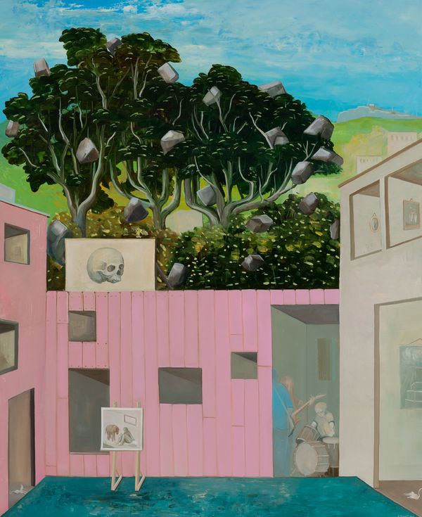 Garage Band, 2020, oil on panel, 20 x 16 in / 50.8 x 40.64 cm Garage Band
