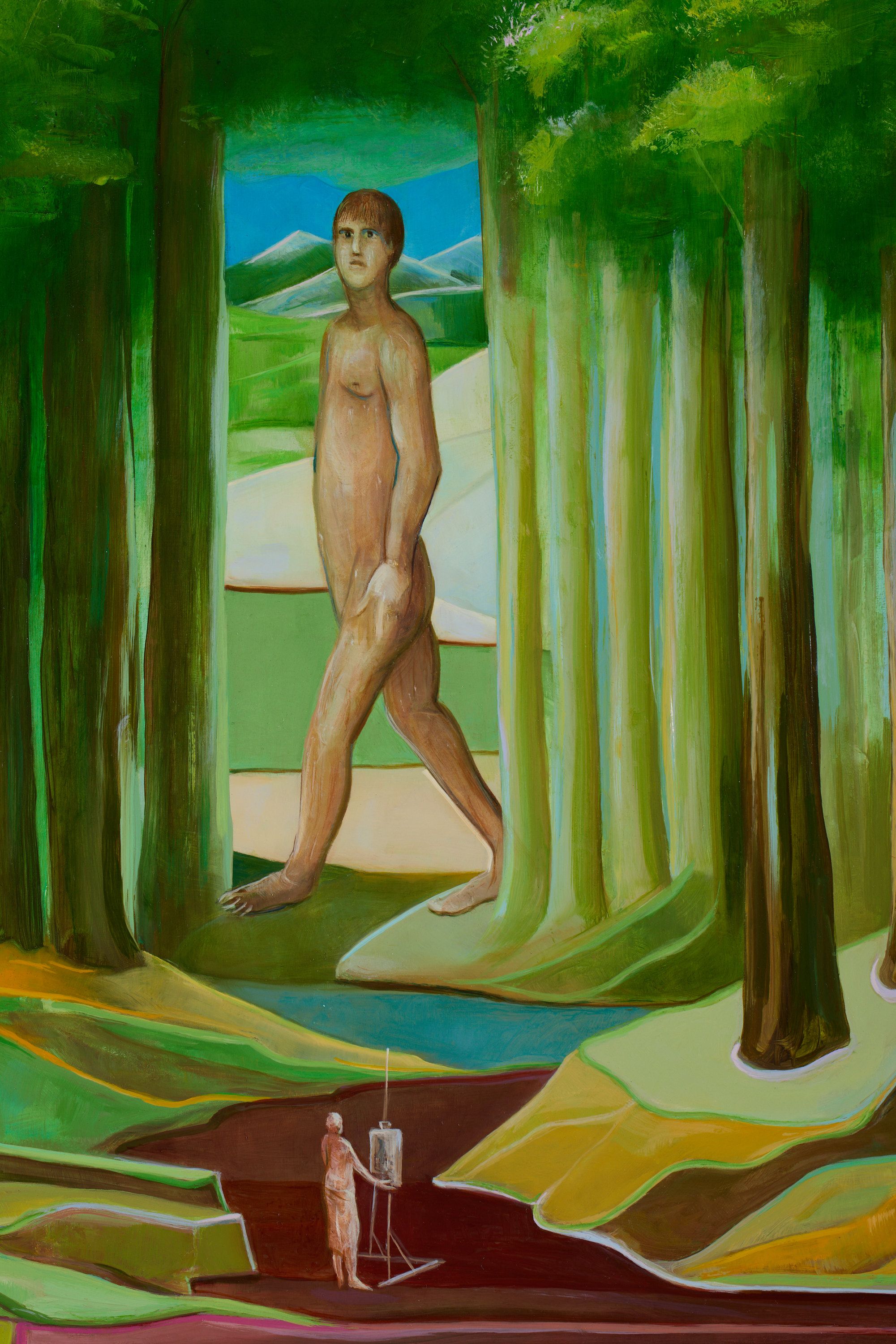 Sasquatch Promenade, 2023, oil on panel, 16 x 11 in., 40.64 x 35.56 cm., detail.jpg