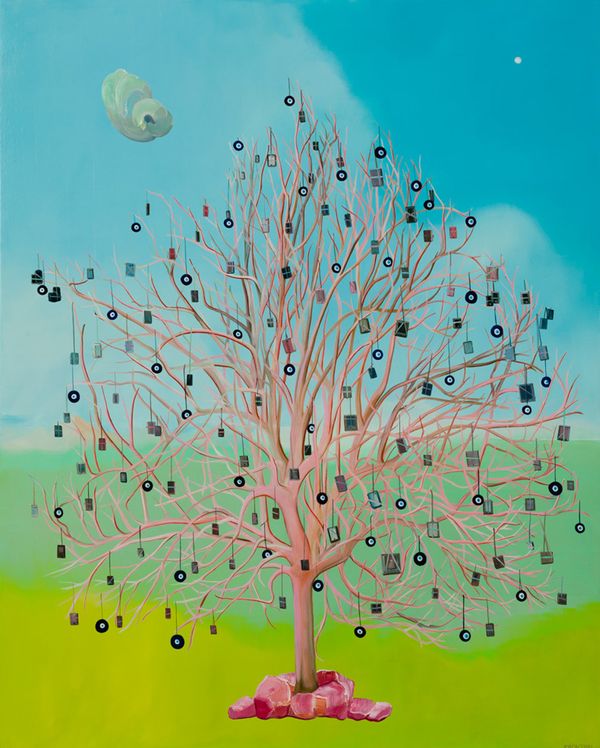 oil on canvas 30 x 24 in 76.2 x 60.96 cm Offering Tree #2