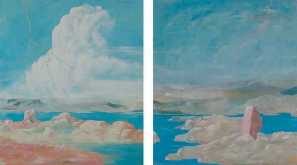 oil on panel 45 x 78 in / 114.3 x 198.12 cm Reservoir Diptych