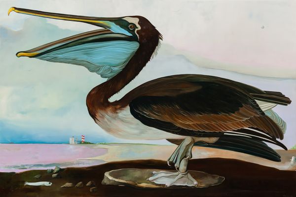 oil on canvas 24 x 36 in / 60.96 x 91.44 cm California Brown Pelican (Youth)