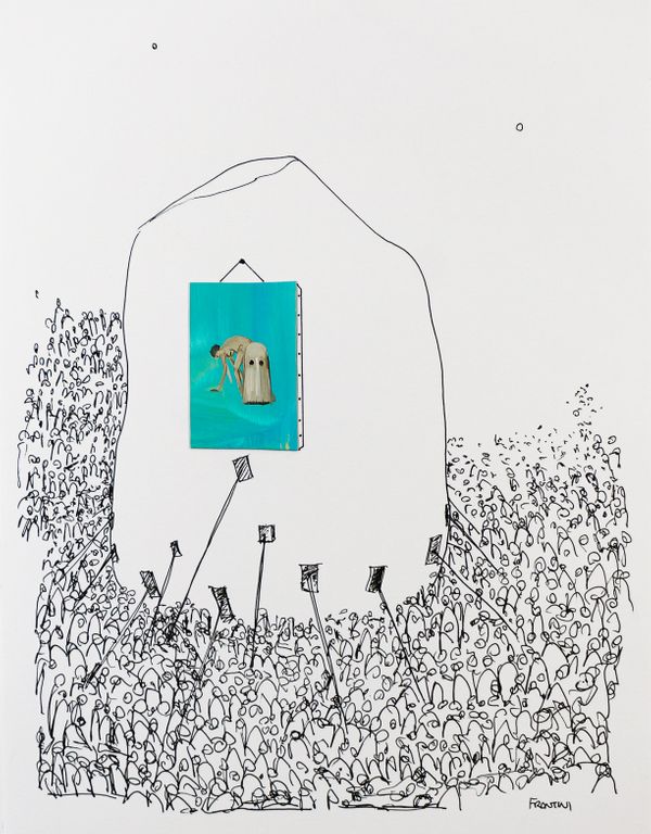 mixed media on paper 14 x 11 in / 35.56 x 27.94 cm Pilgrimage #1