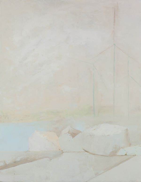 oil on panel 24 x 19 in / 60.96 x 48.26 cm Coastal Wind Farm