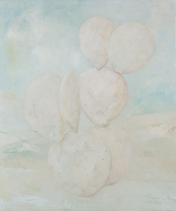 oil on panel 29 x 24 in / 73.66 x 60.96 cm White Cactus