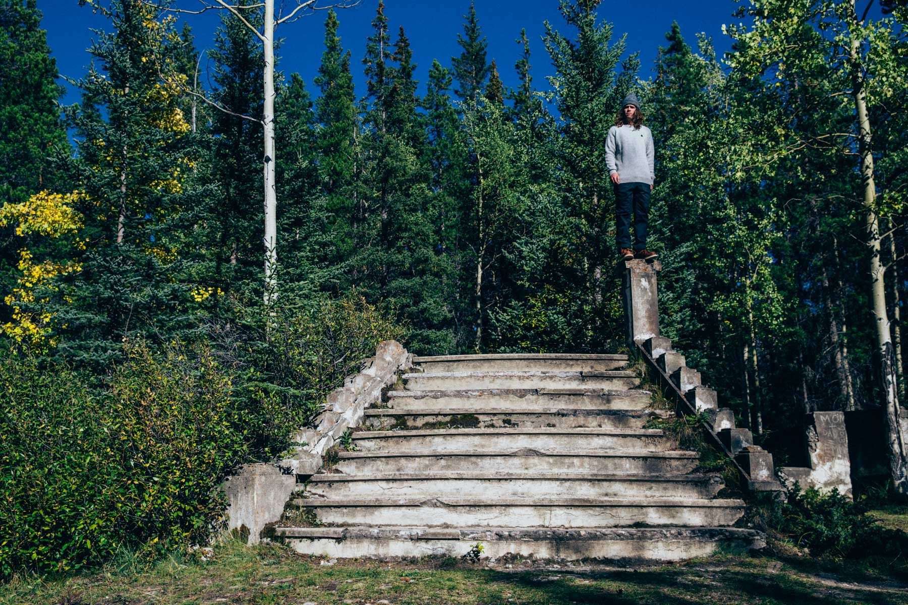 Campaign shoot for Burton Snowboards 2016 Fall/ Winter line. Shot in Banff Alberta with Danny Davis, Melrose Boyer, Werni Stock, Tammara Diaz, Mark Sollors. Shot by Gabe LHeureux. Danny Davis. Statue. Banff