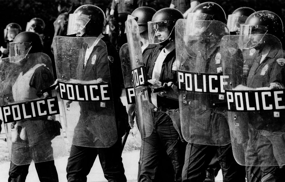 Miami riot police in Overtown