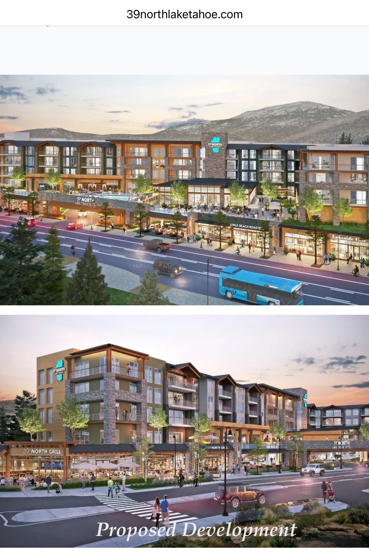 Development plans of a project proposed in North Tahoe