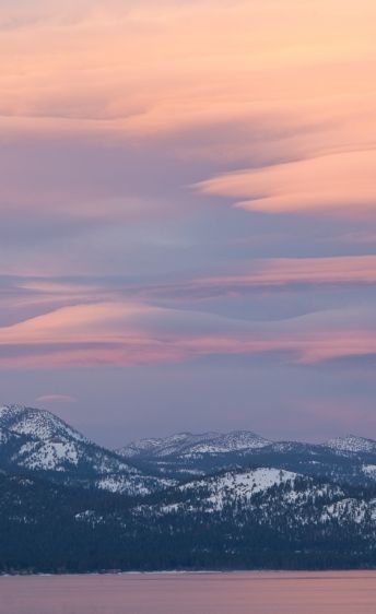 Lenticular clouds over east shore