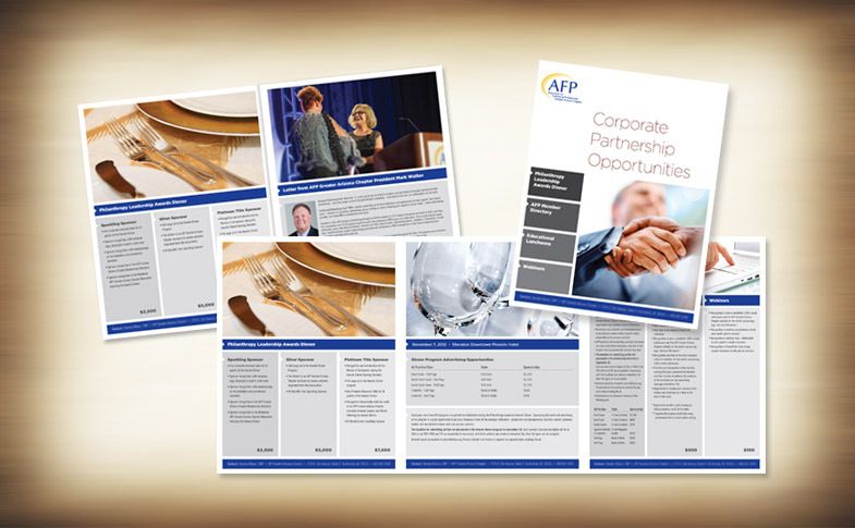Sponsorship brochure for Association of Fundraising Professionals