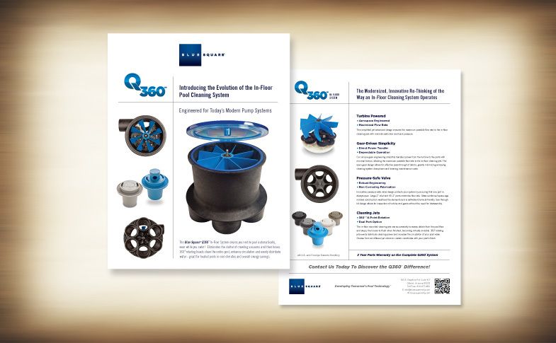 Sales Sheet for the Blue Square Q360 In-Floor Cleaning System