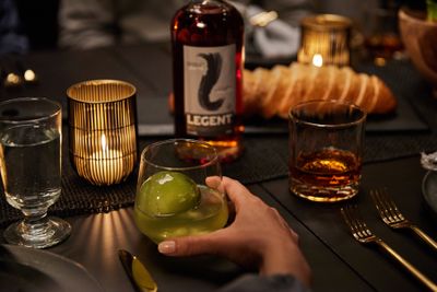 Green Matcha real ice bourbon Cocktail